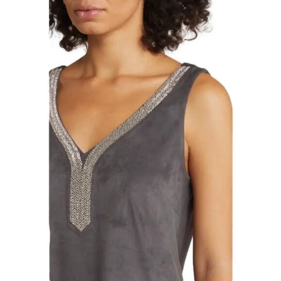 Tommy Bahama Salina Sands Embellished Faux Suede Shift Dress Size Small NWT - Picture 5 of 5